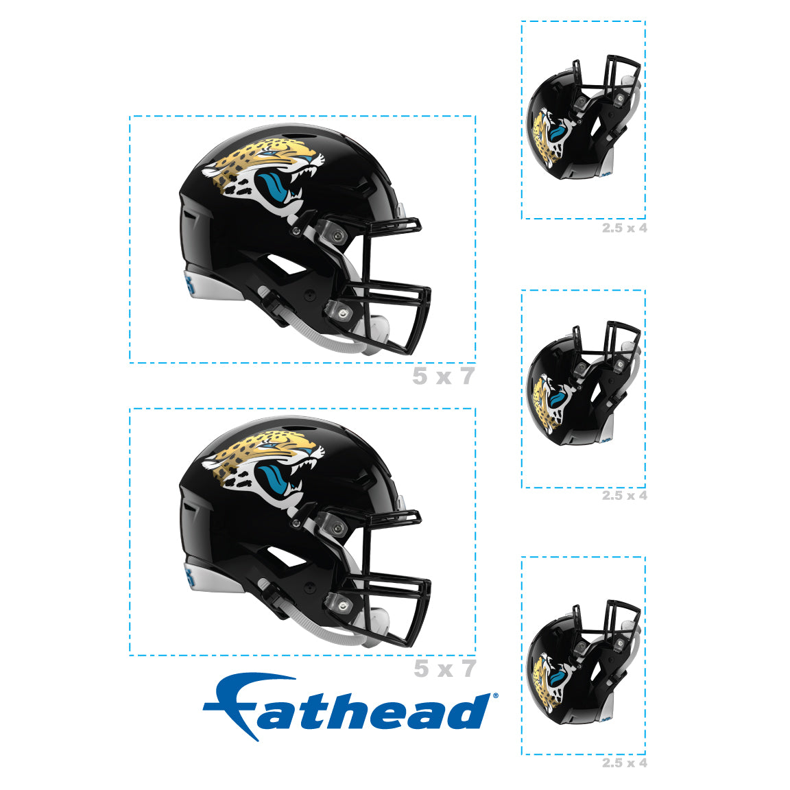 Jacksonville Jaguars: Helmet Minis - Officially Licensed NFL Removable Adhesive Decal