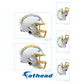 Los Angeles Chargers - 5 Helmet Minis (Mixed Sizes) - Official NFL - Reusable Vinyl Decals