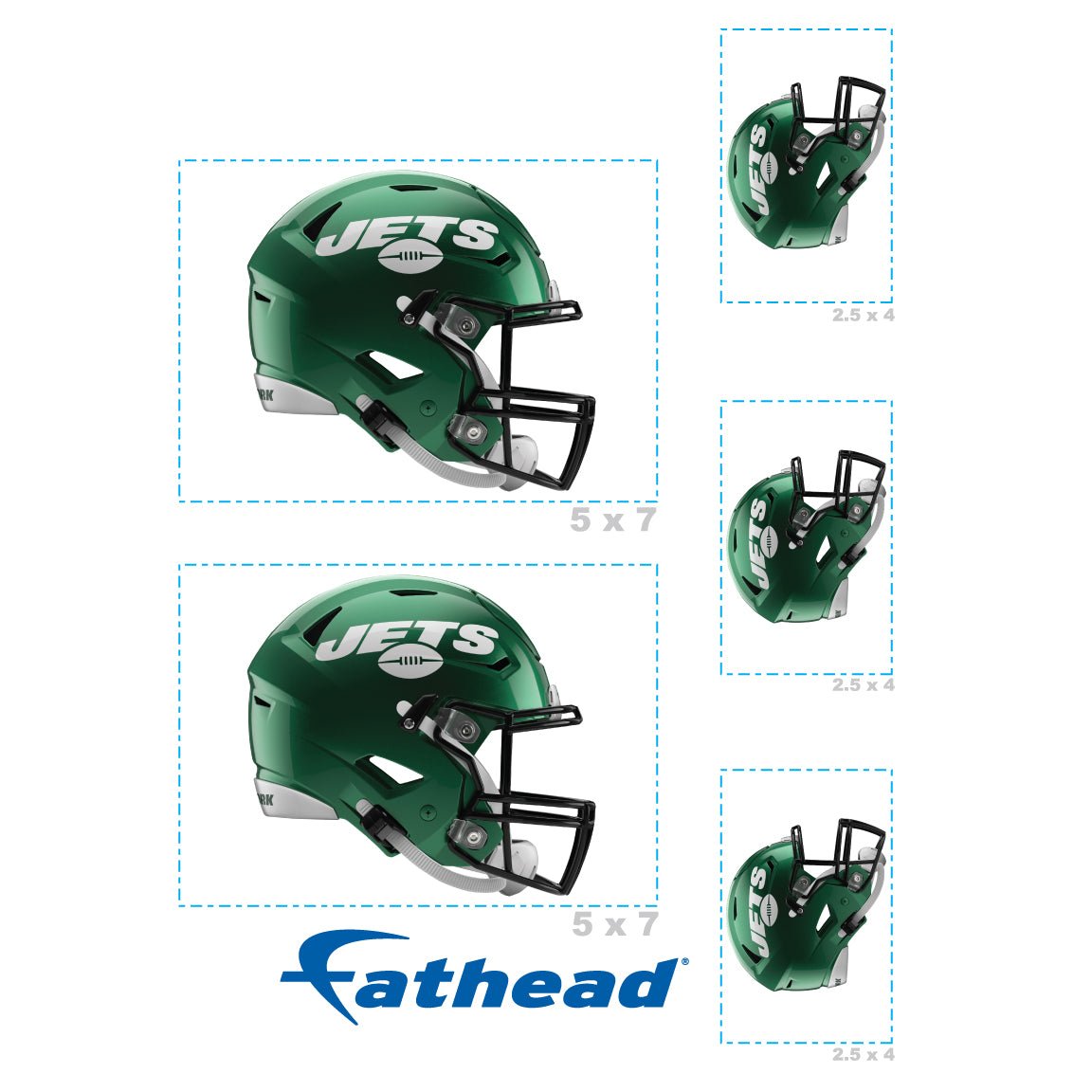 New York Jets: Helmet Minis - Officially Licensed NFL Removable Adhesive Decal