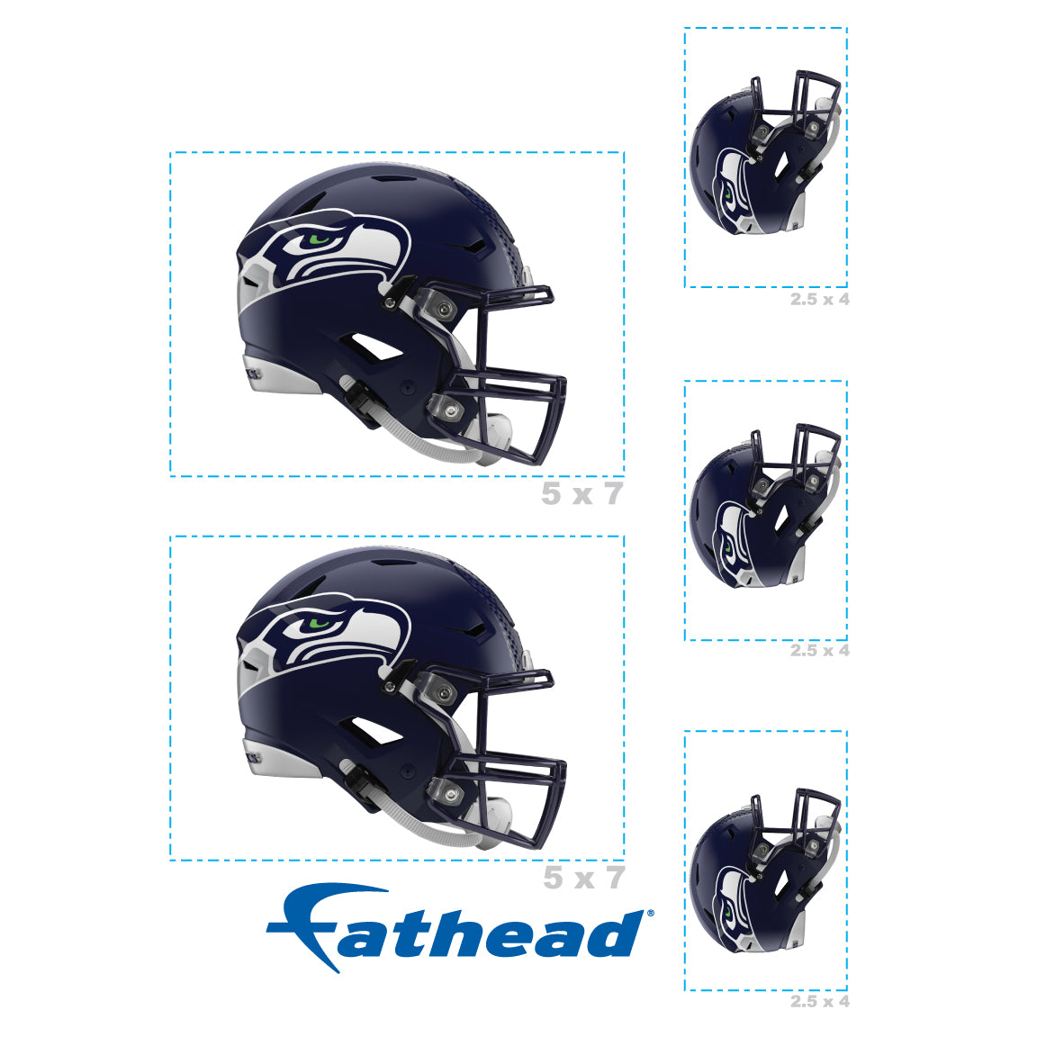 Seattle Seahawks: Helmet Minis - Officially Licensed NFL Removable Adhesive Decal