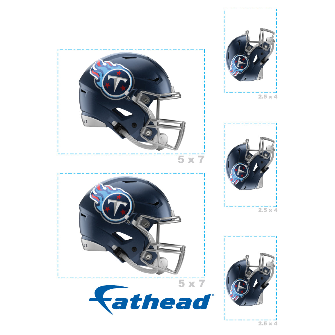 Tennessee Titans: Helmet Minis - Officially Licensed NFL Removable Adhesive Decal