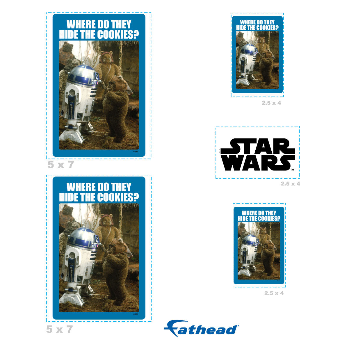 Cookies meme Minis        - Officially Licensed Star Wars Removable     Adhesive Decal