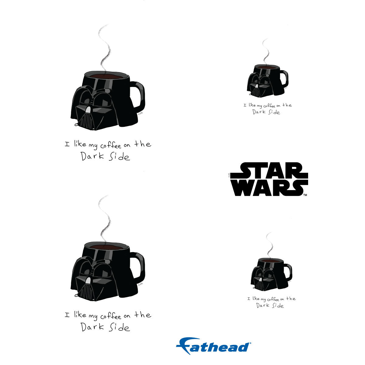 Dark Side Minis        - Officially Licensed Star Wars Removable     Adhesive Decal