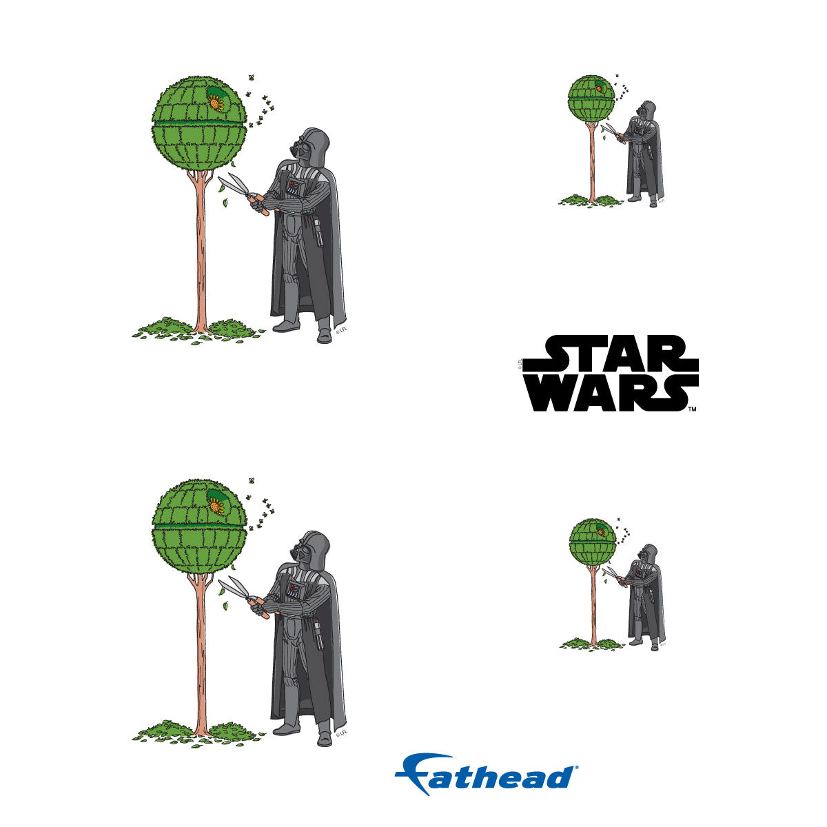 Darth Vader Cleaning The Trees Minis        - Officially Licensed Star Wars Removable     Adhesive Decal