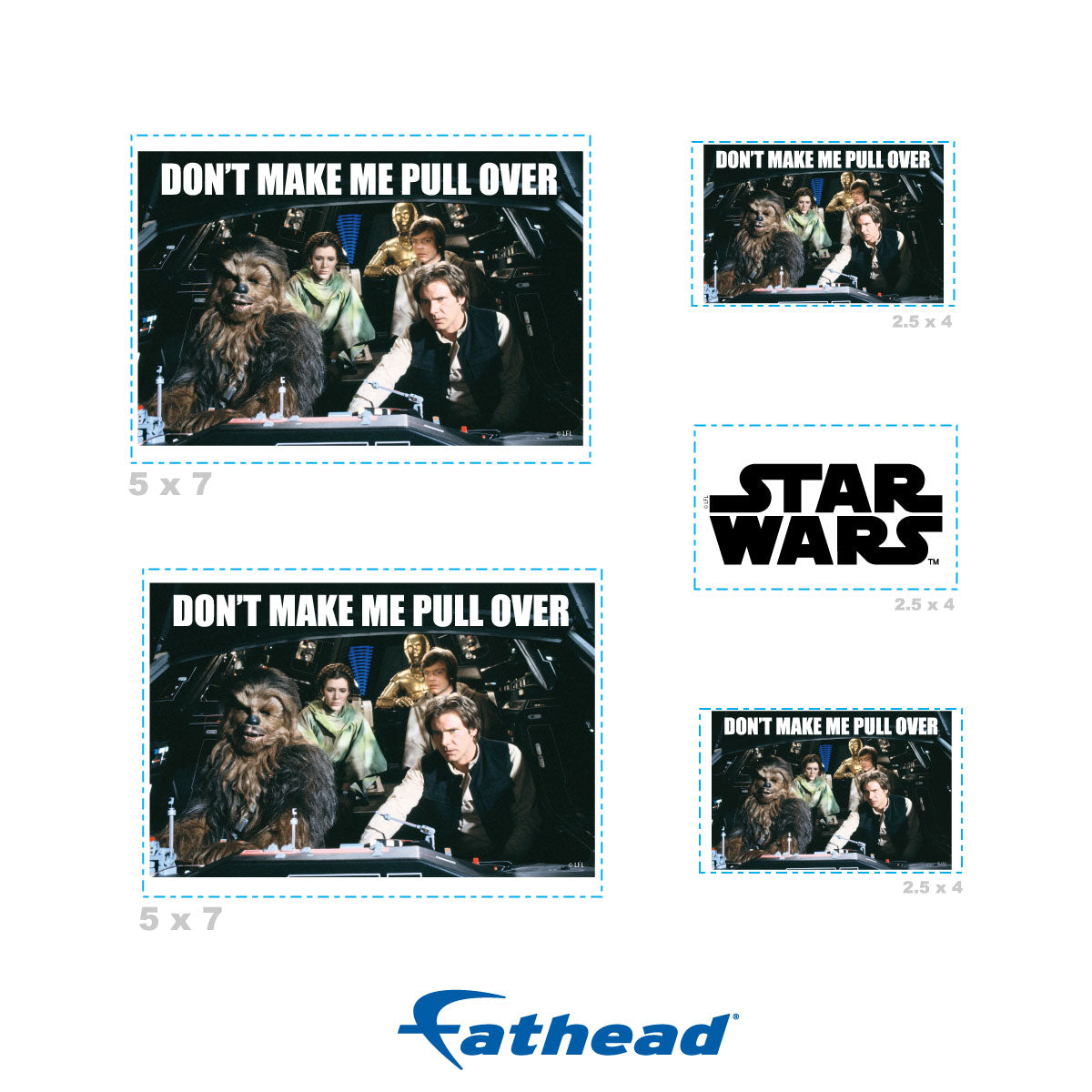 Don't Make Me Pull Over meme Minis        - Officially Licensed Star Wars Removable     Adhesive Decal