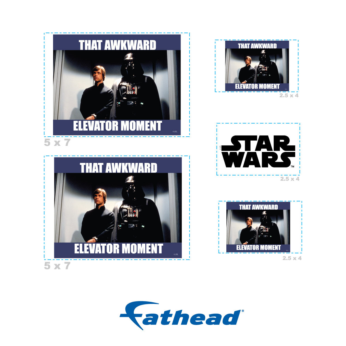 Elevator Moment meme Minis        - Officially Licensed Star Wars Removable     Adhesive Decal