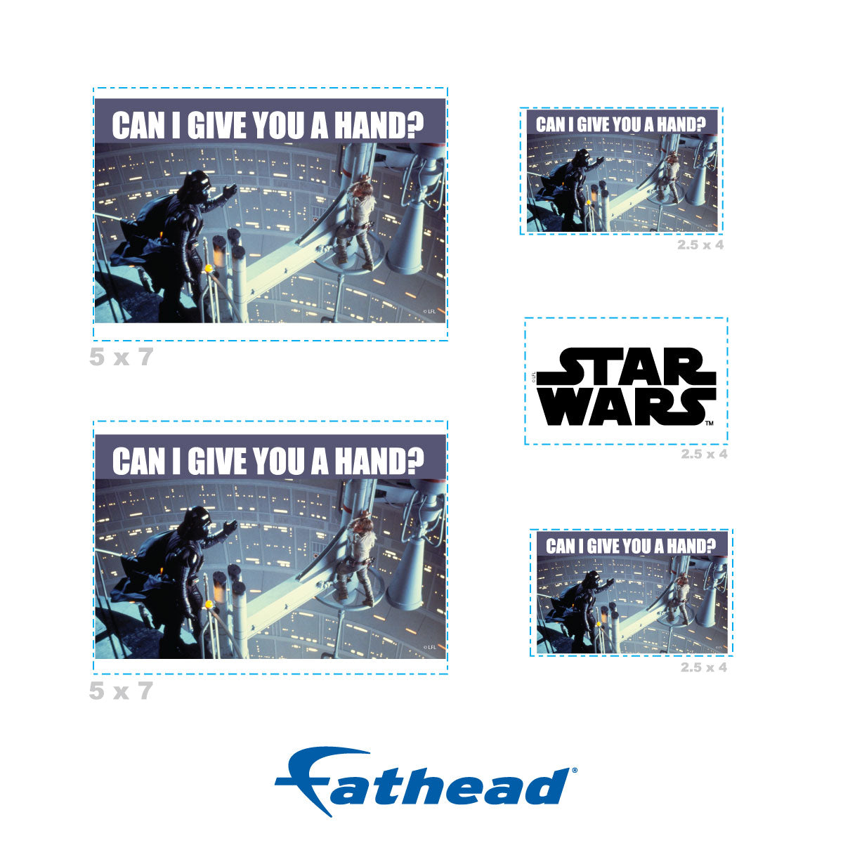 Give a Hand meme Minis        - Officially Licensed Star Wars Removable     Adhesive Decal