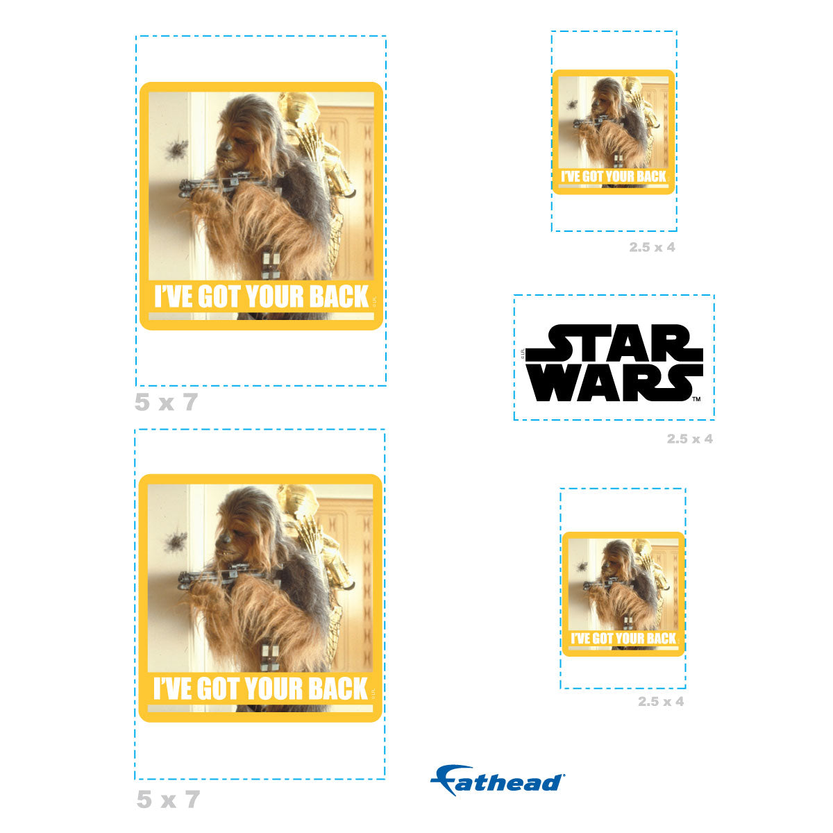 I've Got Your Back meme Minis        - Officially Licensed Star Wars Removable     Adhesive Decal