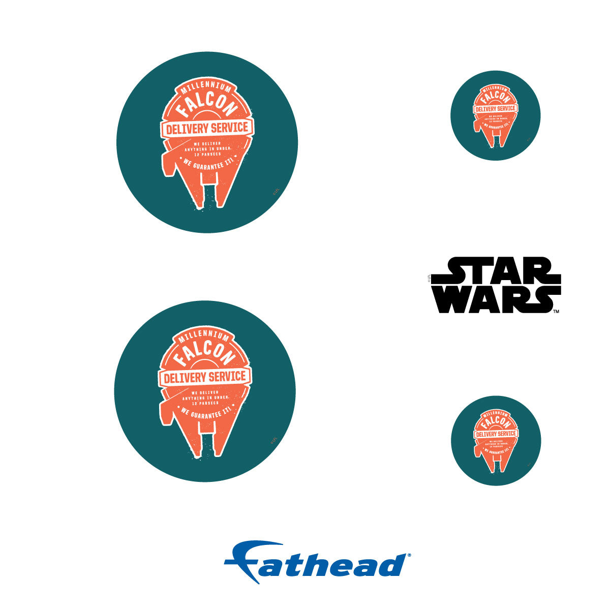 Millenium Falcon Delivery Service Minis        - Officially Licensed Star Wars Removable     Adhesive Decal
