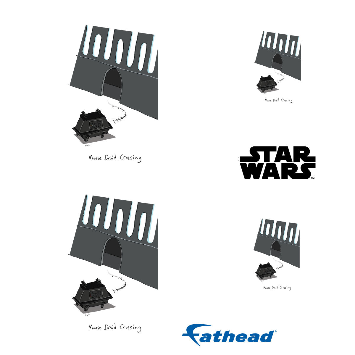 Mouse Droid Minis        - Officially Licensed Star Wars Removable     Adhesive Decal