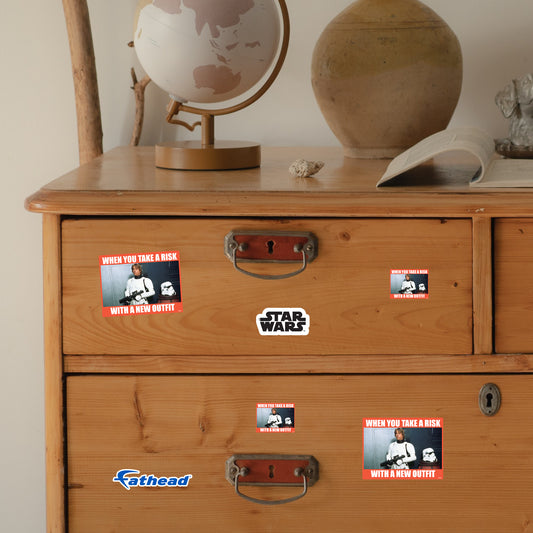New Outfit meme Minis        - Officially Licensed Star Wars Removable     Adhesive Decal