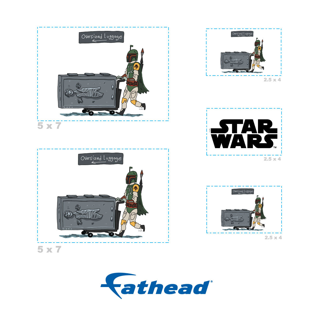 Oversized Luggage Minis        - Officially Licensed Star Wars Removable     Adhesive Decal