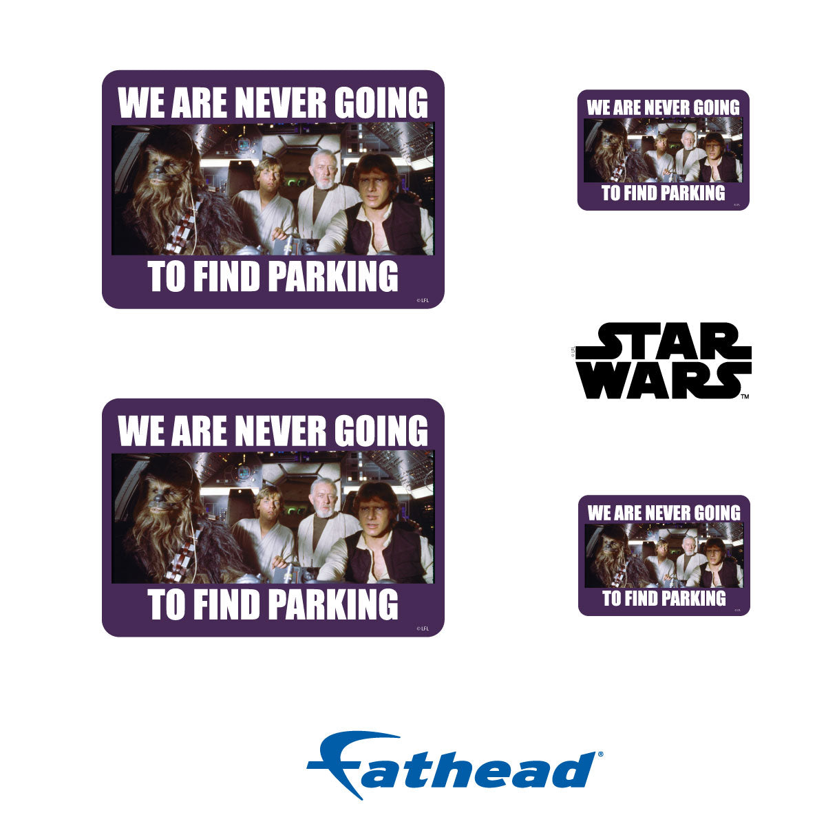 Parking meme Minis        - Officially Licensed Star Wars Removable     Adhesive Decal