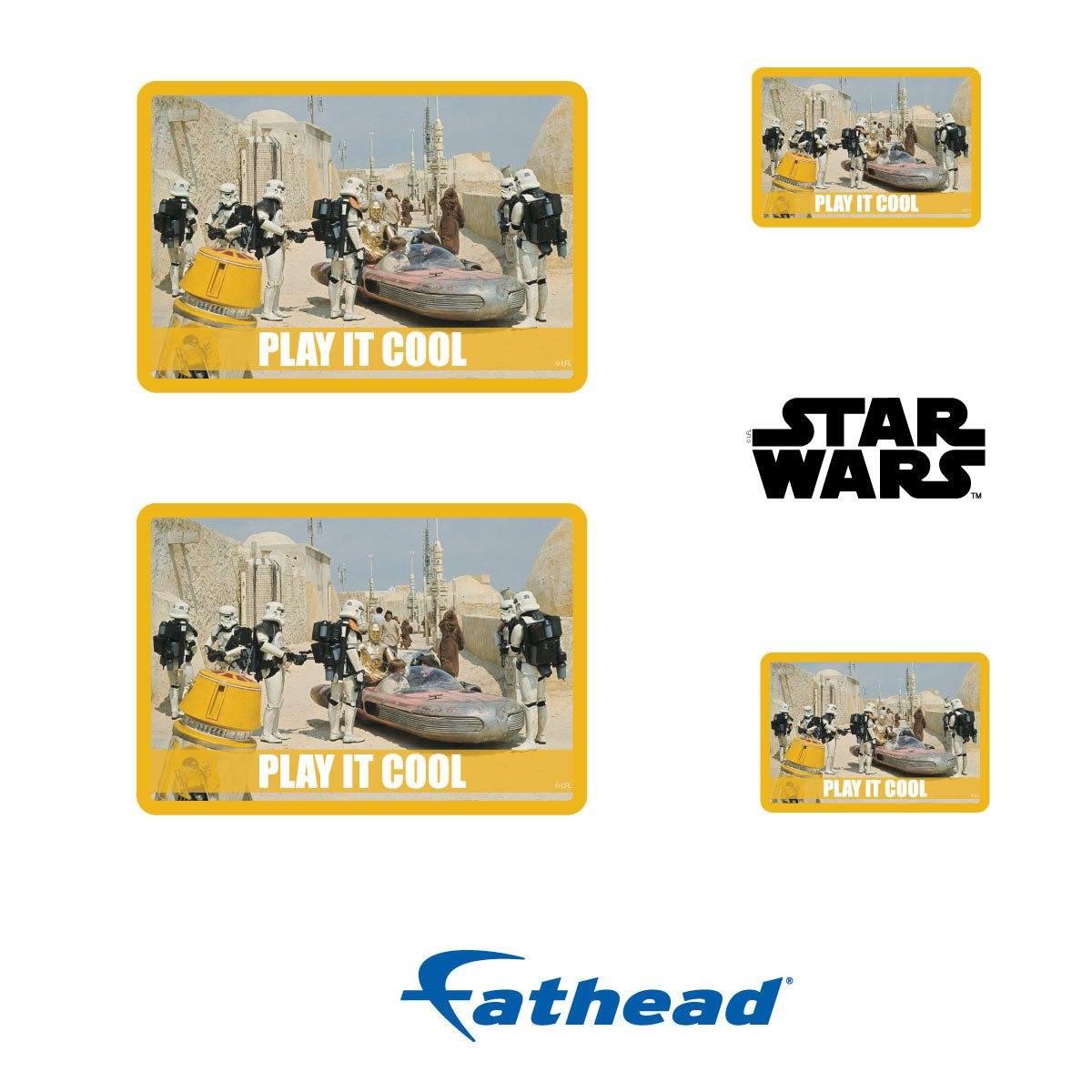 Play it Cool meme Minis        - Officially Licensed Star Wars Removable     Adhesive Decal