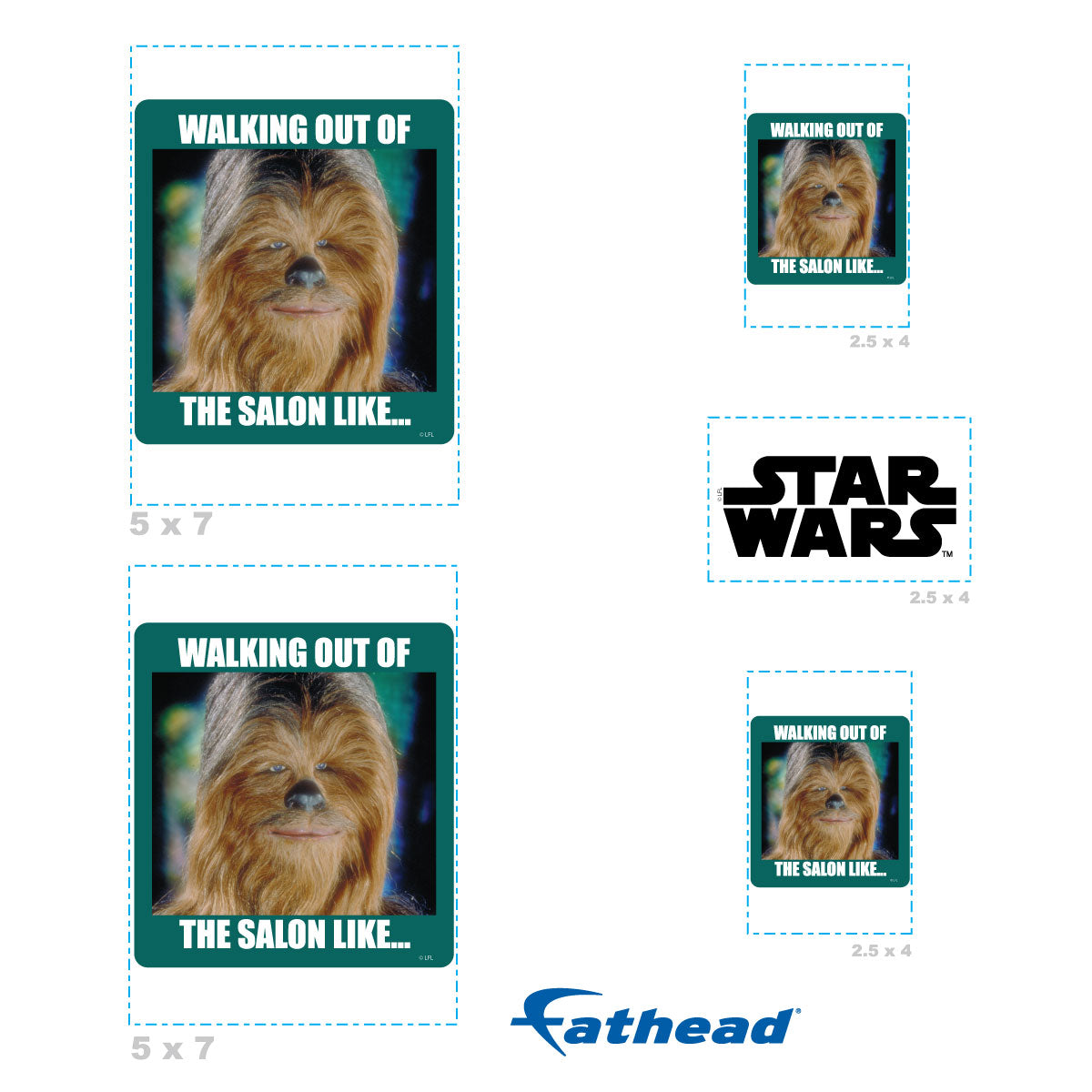 Walking Out Of The Salon meme Minis        - Officially Licensed Star Wars Removable     Adhesive Decal