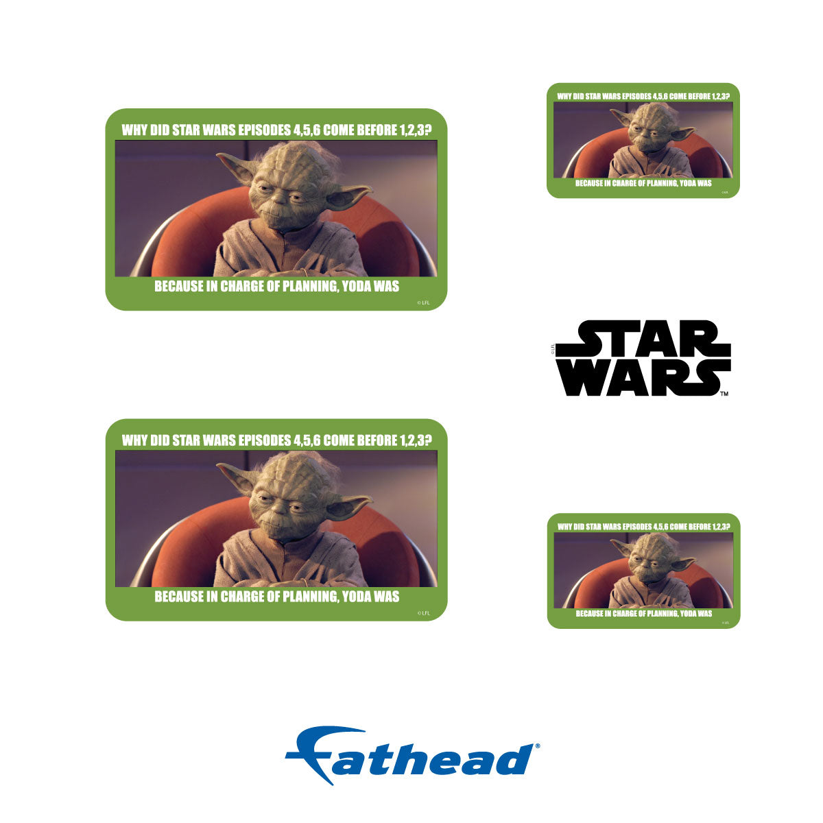 Yoda meme Minis        - Officially Licensed Star Wars Removable     Adhesive Decal