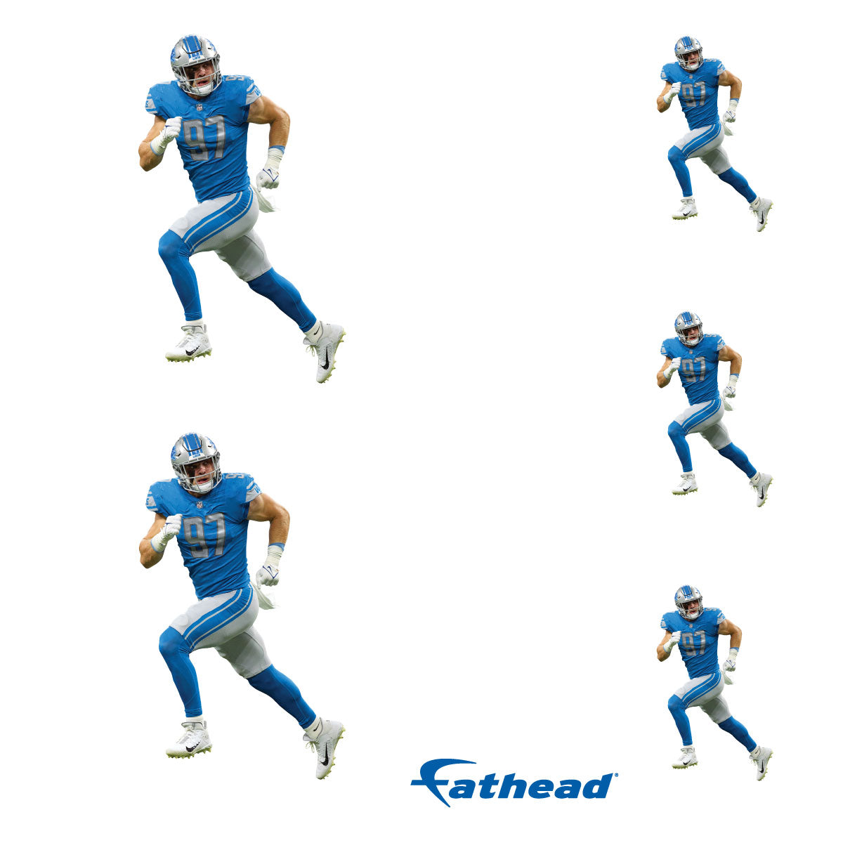 Detroit Lions: Aidan Hutchinson Minis - Officially Licensed NFL Removable Adhesive Decal