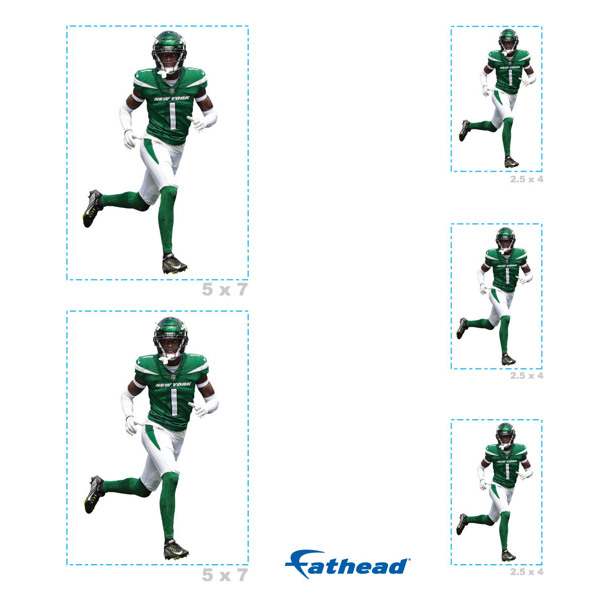 New York Jets: Sauce Gardner Minis - Officially Licensed NFL Removable Adhesive Decal