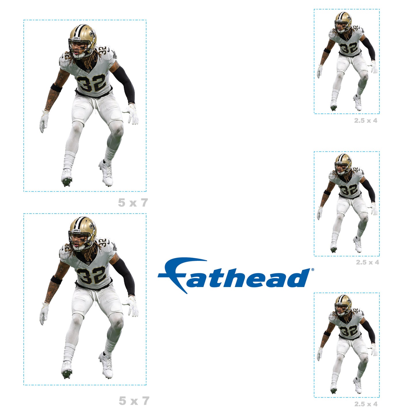 New Orleans Saints: Tyrann Mathieu Minis - Officially Licensed NFL Removable Adhesive Decal