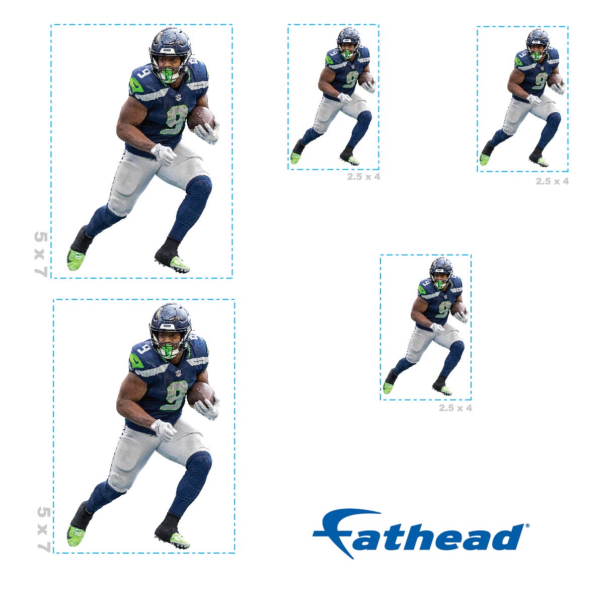 Seattle Seahawks: Kenneth Walker III Minis - Officially Licensed NFL Removable Adhesive Decal