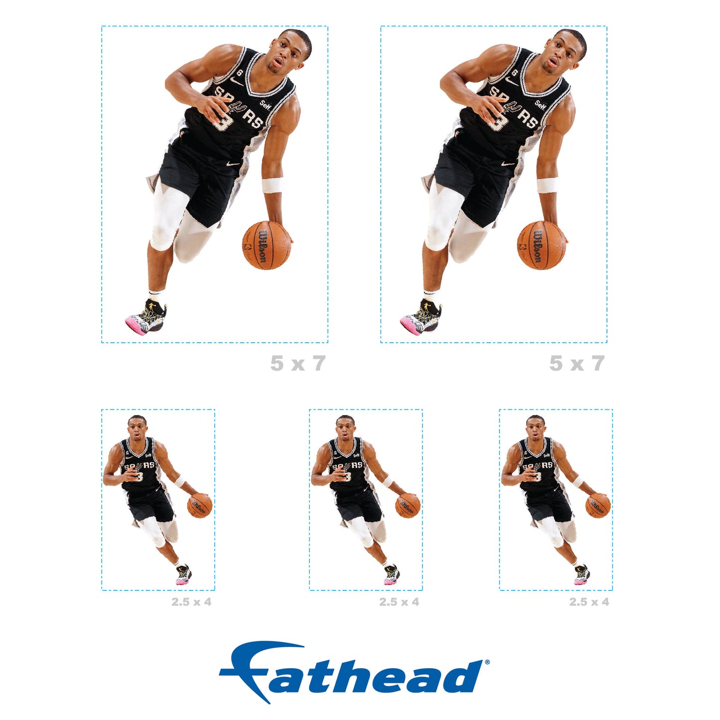 San Antonio Spurs: Keldon Johnson Minis - Officially Licensed NBA Removable Adhesive Decal