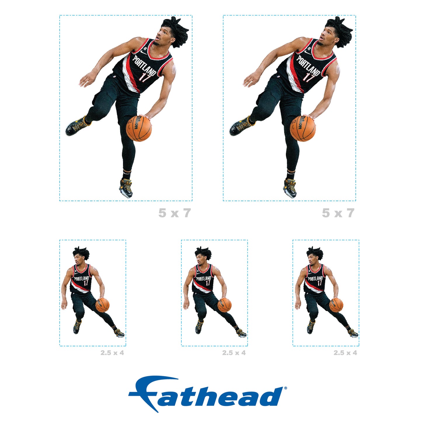 Portland Trail Blazers: Shaedon Sharpe Minis - Officially Licensed NBA Removable Adhesive Decal