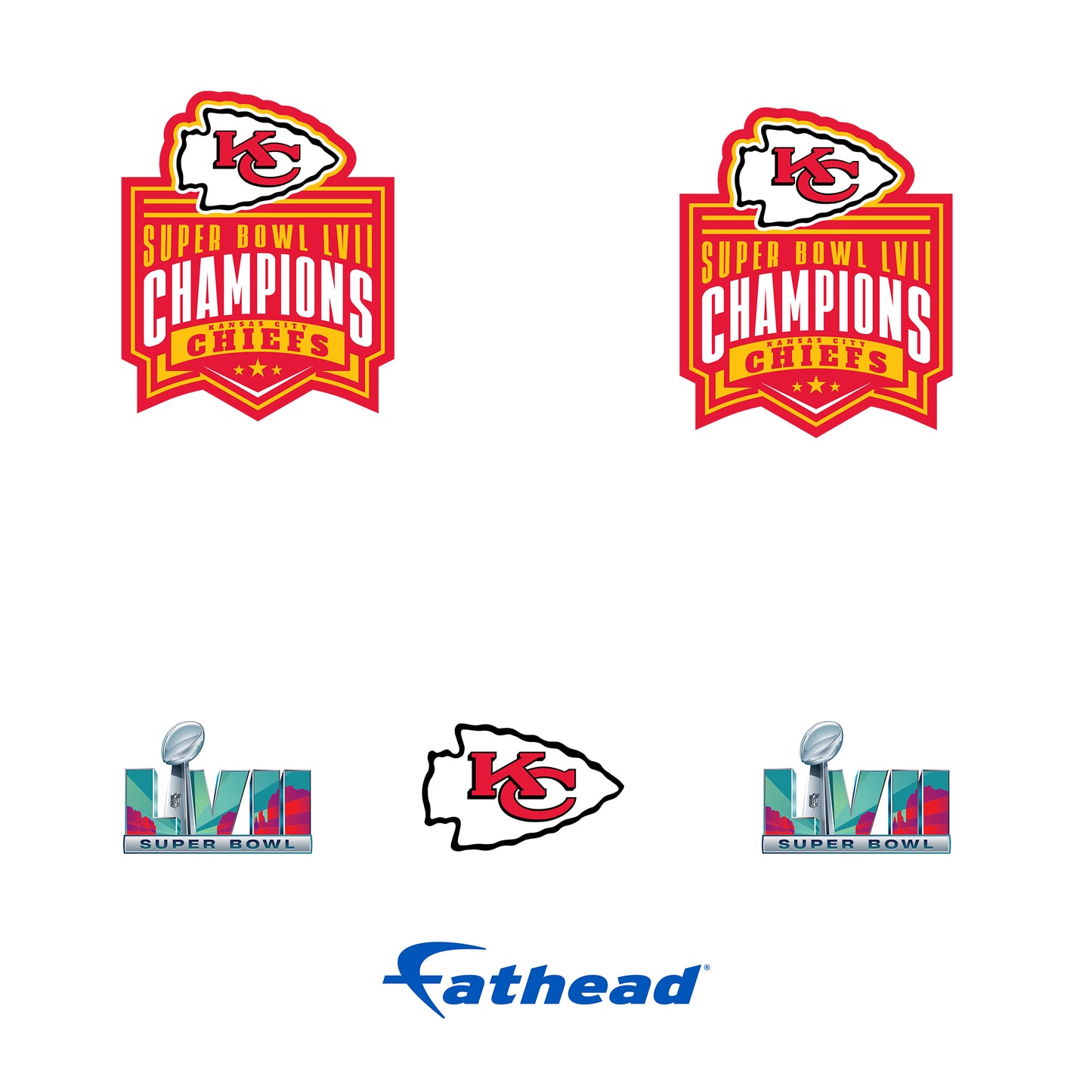 Kansas City Chiefs: Super Bowl LVII Champions Logo Minis - Officially Licensed NFL Removable Adhesive Decal