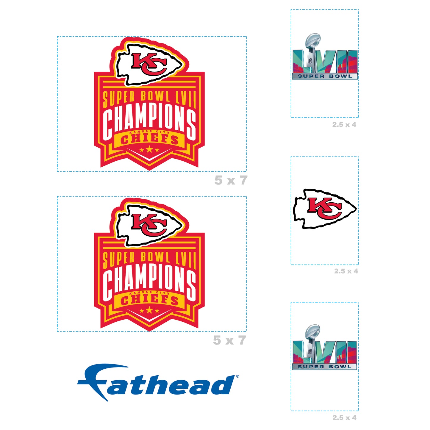 Kansas City Chiefs: Super Bowl LVII Champions Logo Minis - Officially Licensed NFL Removable Adhesive Decal