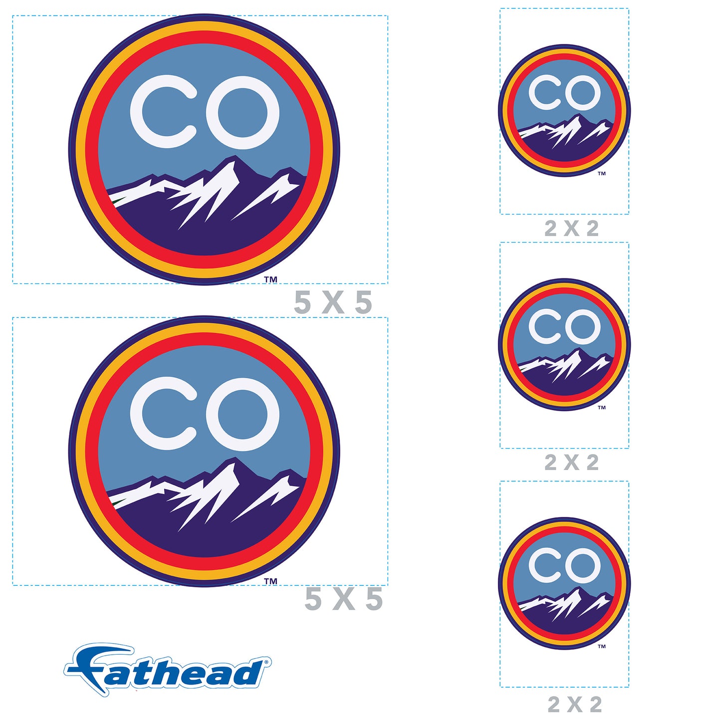 Colorado Rockies:   City Connect Logo Minis        - Officially Licensed MLB Removable     Adhesive Decal