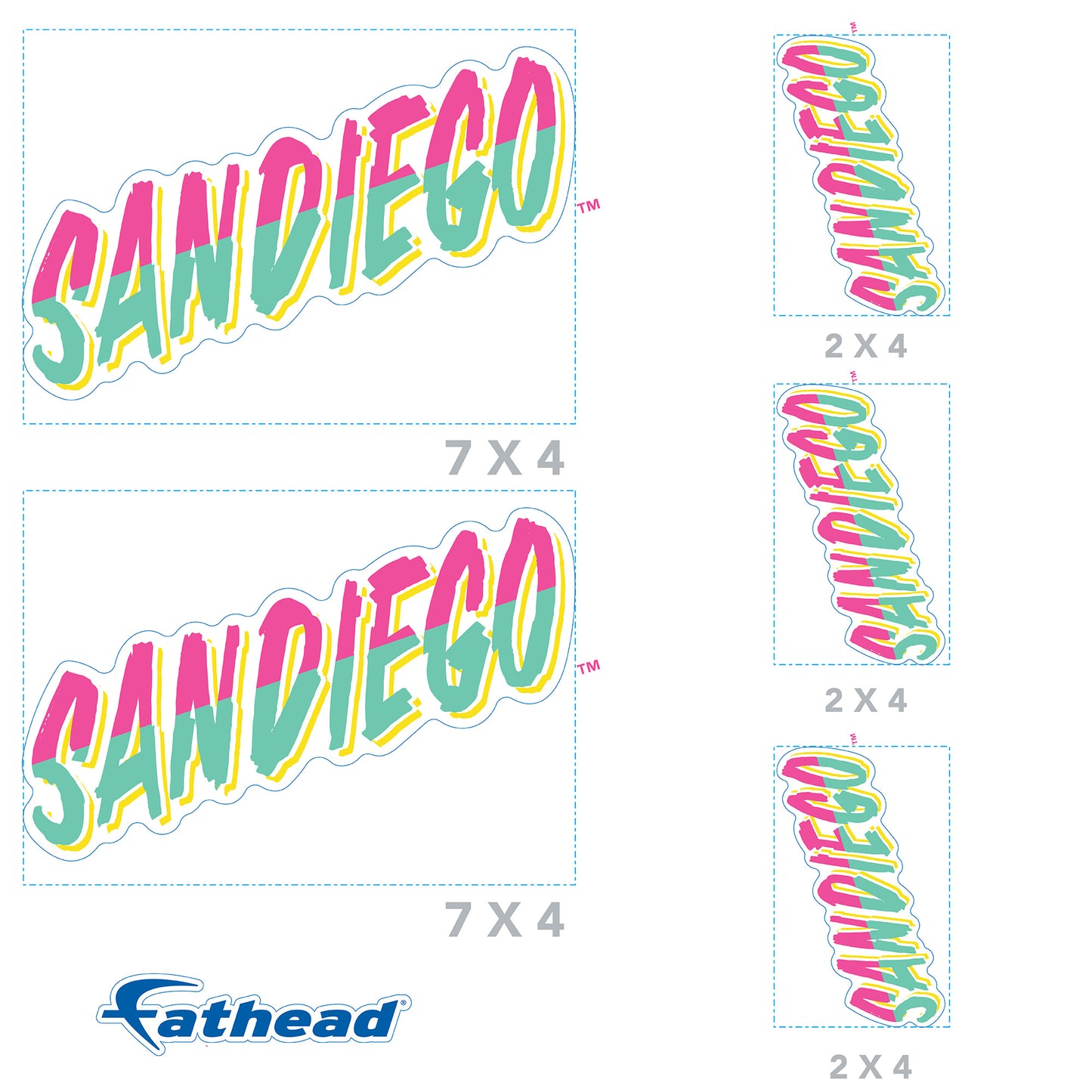 San Diego Padres:   "Padres" Connect Logo Minis        - Officially Licensed MLB Removable     Adhesive Decal