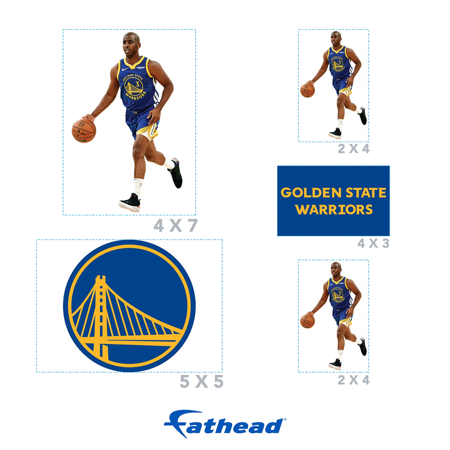 Golden State Warriors: Chris Paul Minis        - Officially Licensed NBA Removable     Adhesive Decal