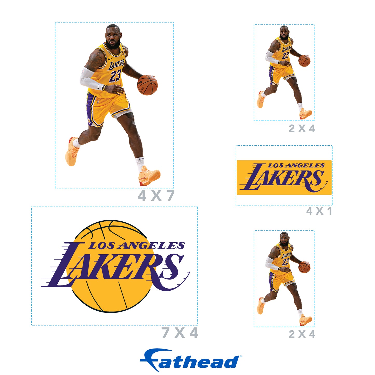 Los Angeles Lakers: LeBron James Minis        - Officially Licensed NBA Removable     Adhesive Decal