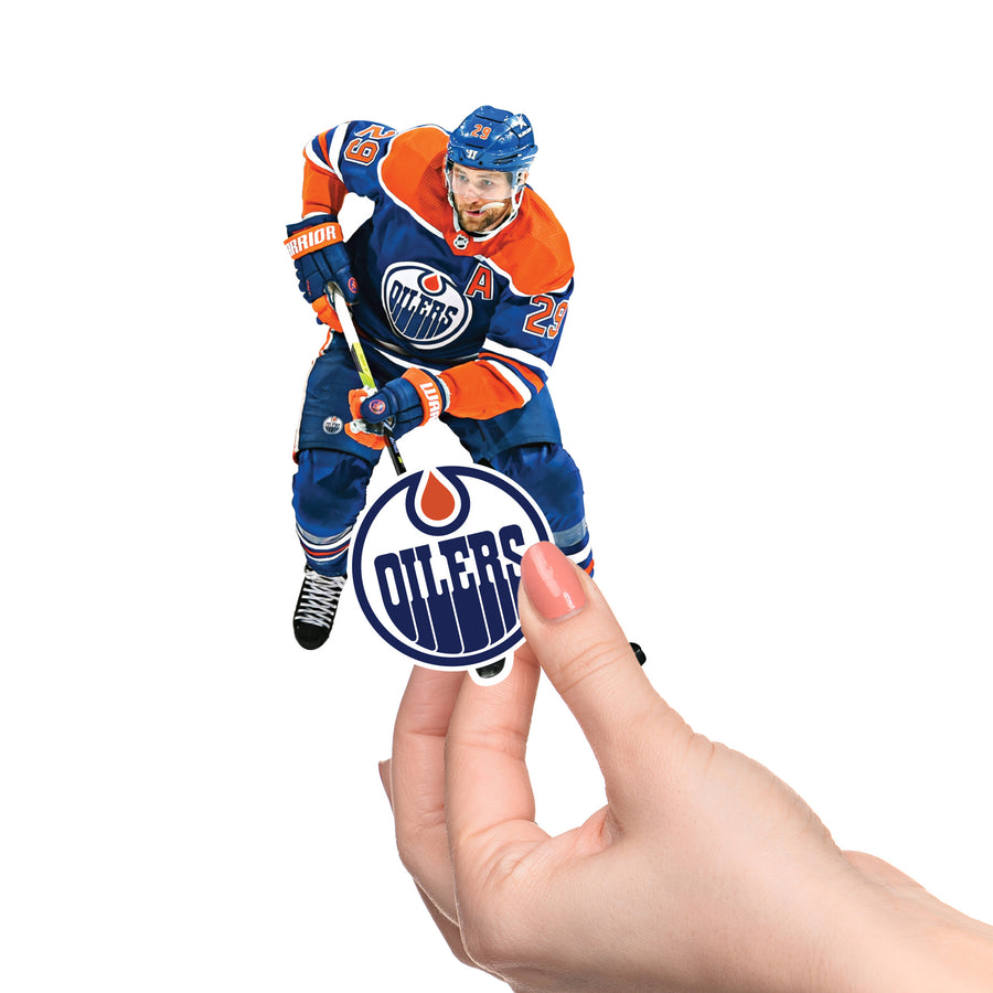Leon Draisaitl - 5 Minis (Mixed Sizes) - Official NHL - Edmonton Oilers - Reusable Vinyl Decals