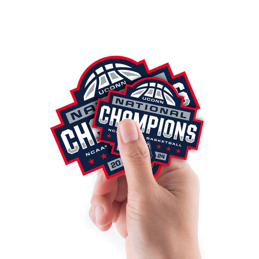 UConn Huskies:  2024 Men's Basketball National Champions Logo Minis        - Officially Licensed NCAA Removable     Adhesive Decal