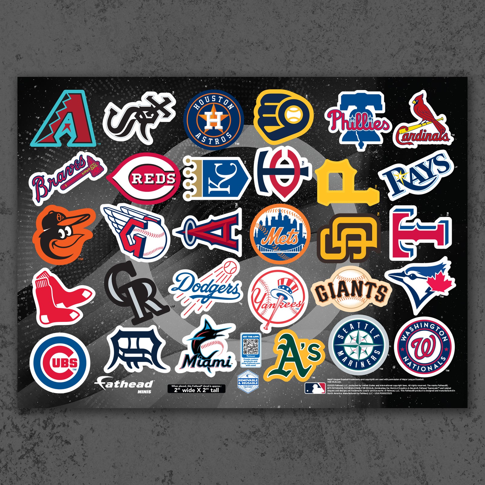 MLB Team Logos - Minis Collection (Mixed Sizes) - Official MLB - Reusa ...