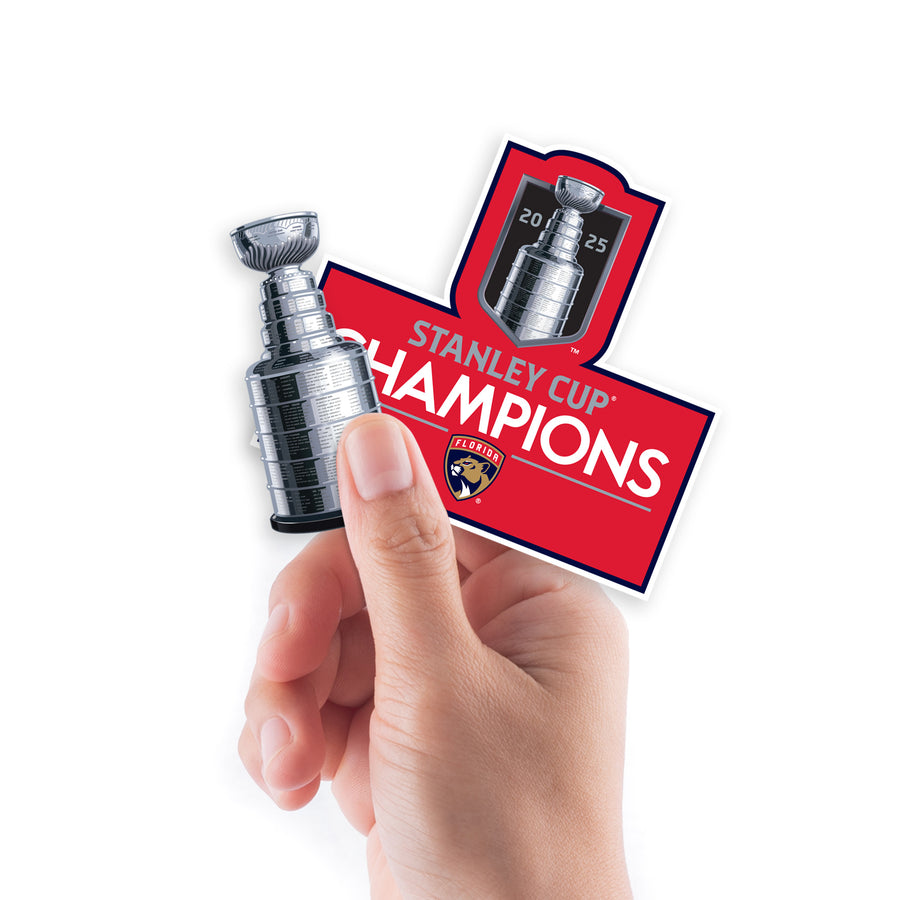 NHL 2025 Stanley Cup Champions - 5 Logo Minis (Mixed Sizes) - Official NHL - Florida Panthers - Reusable Vinyl Decals