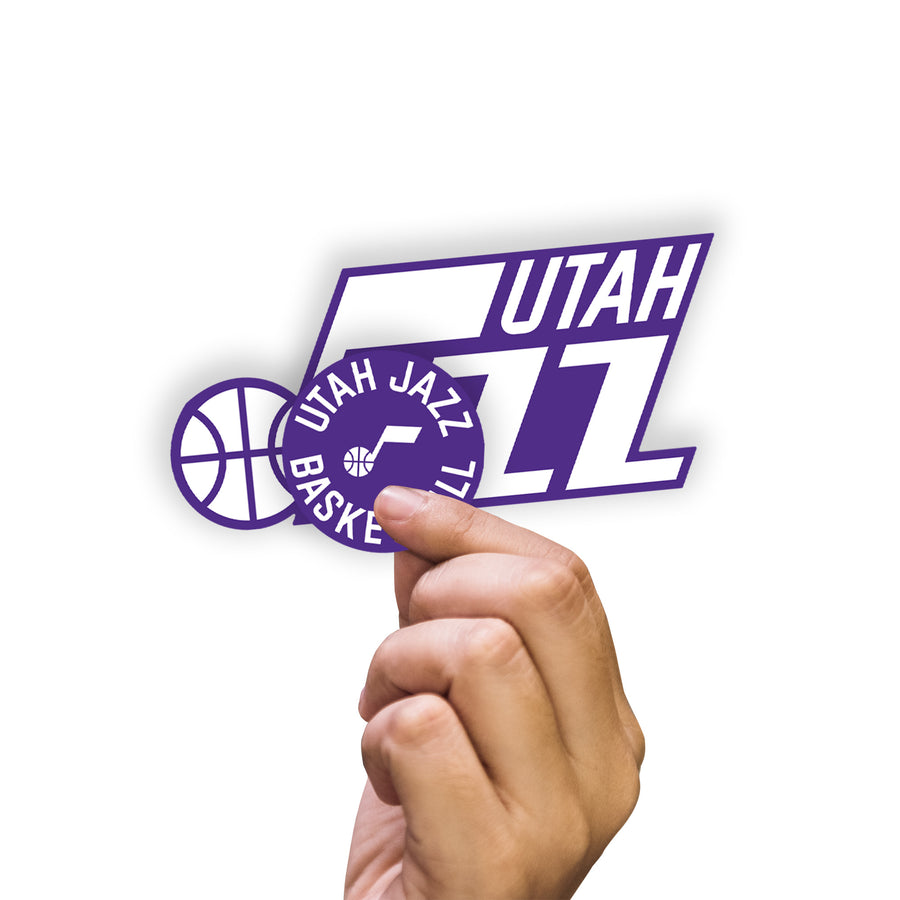 Utah Jazz - 5 Logo Minis (Mixed Sizes) - Official NBA - Reusable Vinyl Decals