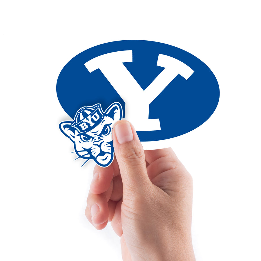 BYU Cougars - 5 Logo Minis (Mixed Sizes) - Official NCAA - Reusable Vinyl Decals
