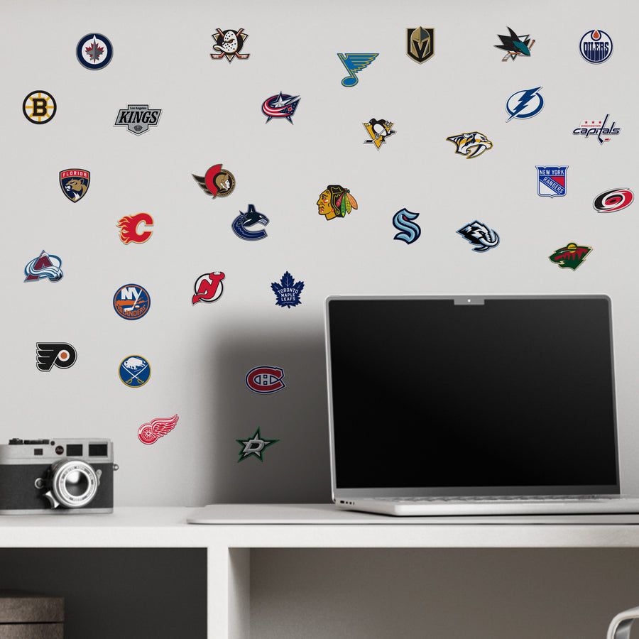 NHL Team Logos - Logo Minis (Mixed Sizes) - Official NHL - Reusable Vinyl Decals