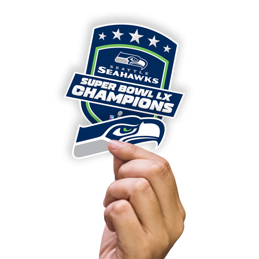 Super Bowl LX Champions - Logo Minis Collection - Official NFL - Seattle Seahawks - Reusable Vinyl Decals