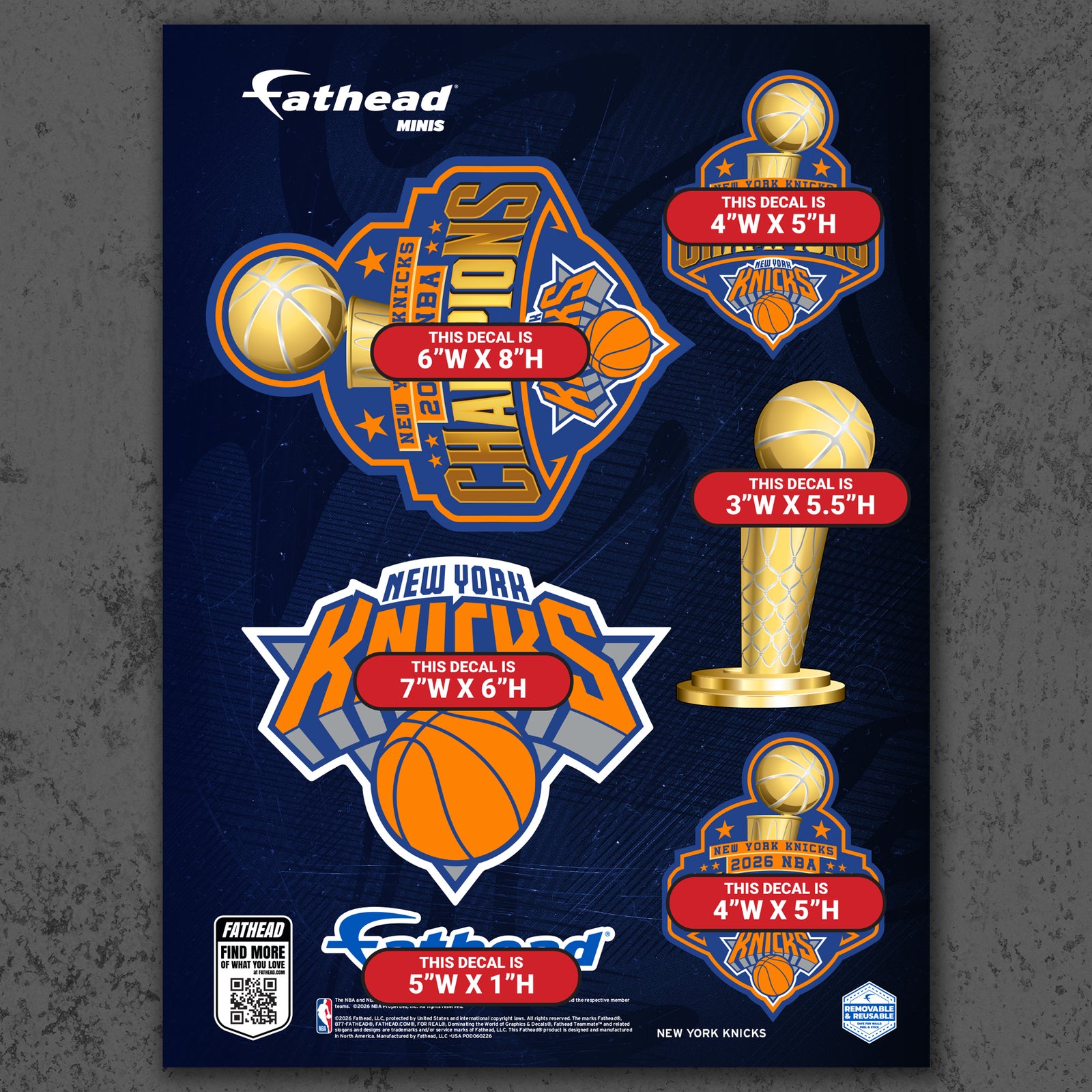 NBA 2026 Champions - 5 Logo Minis (Mixed Sizes) - Official NBA - New Y ...