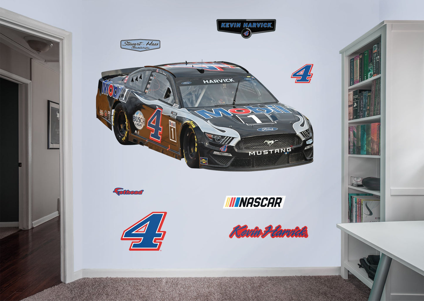 Kevin Harvick - RealBig Mobil Car Collection - Official NASCAR - Reusable Vinyl Wall Decals