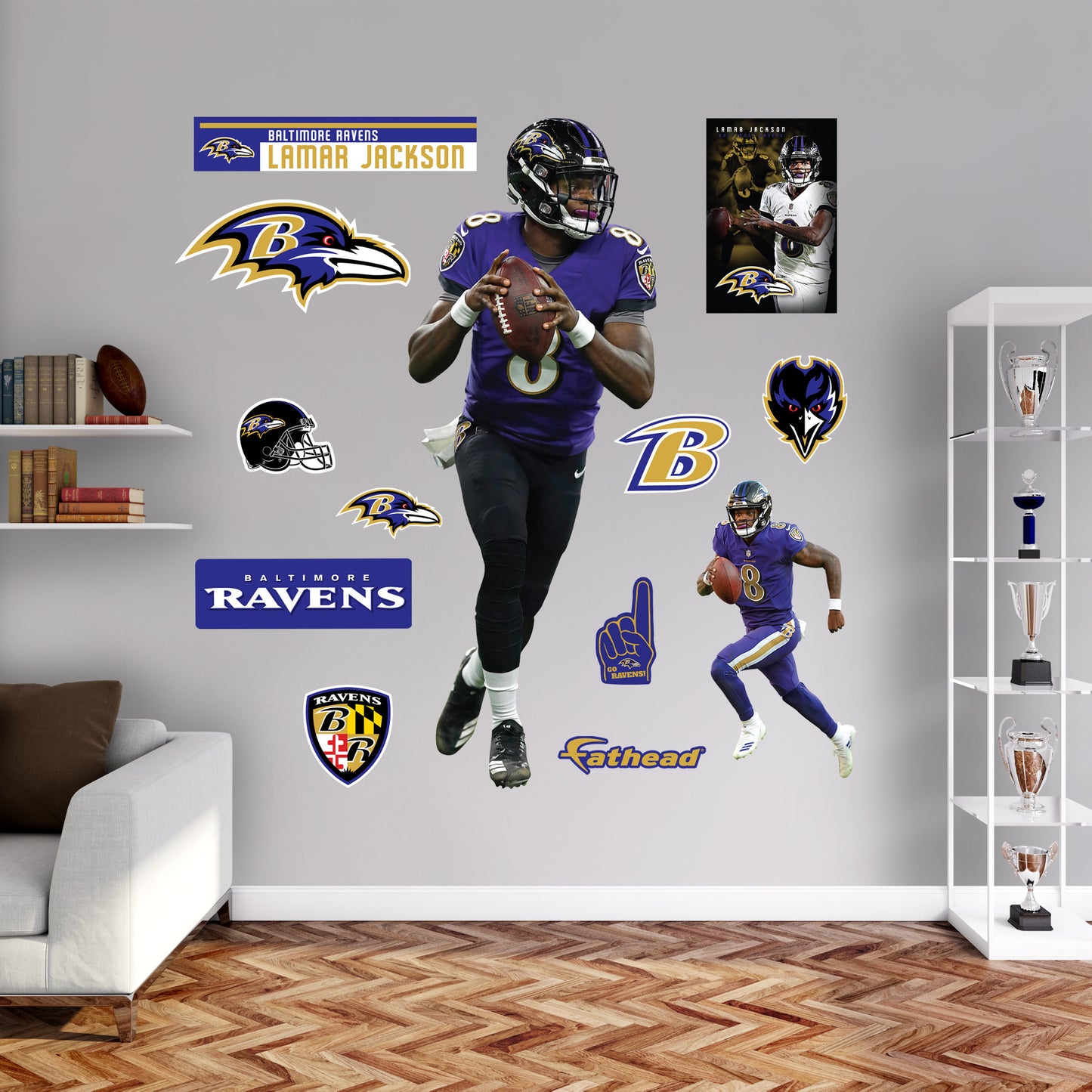 Baltimore Ravens: Lamar Jackson         - Officially Licensed NFL Removable Wall   Adhesive Decal