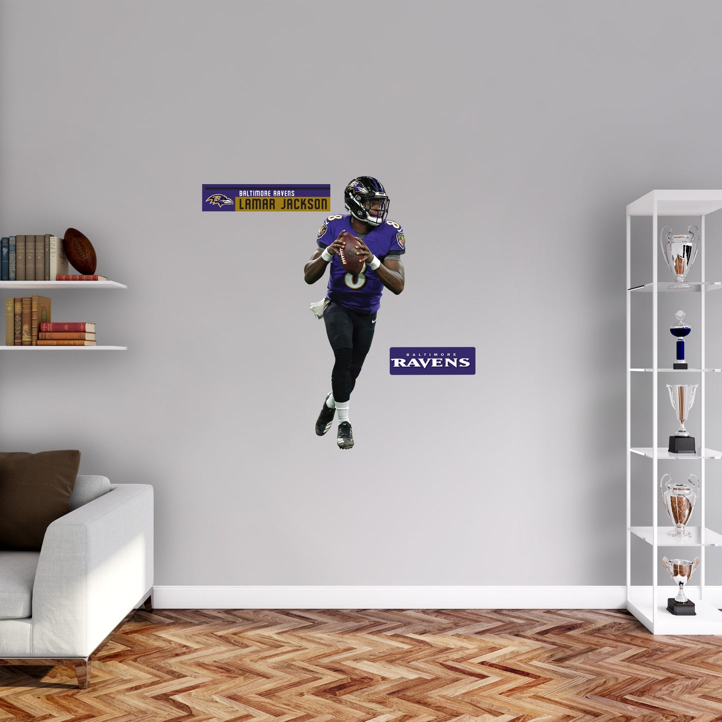 Baltimore Ravens: Lamar Jackson         - Officially Licensed NFL Removable Wall   Adhesive Decal