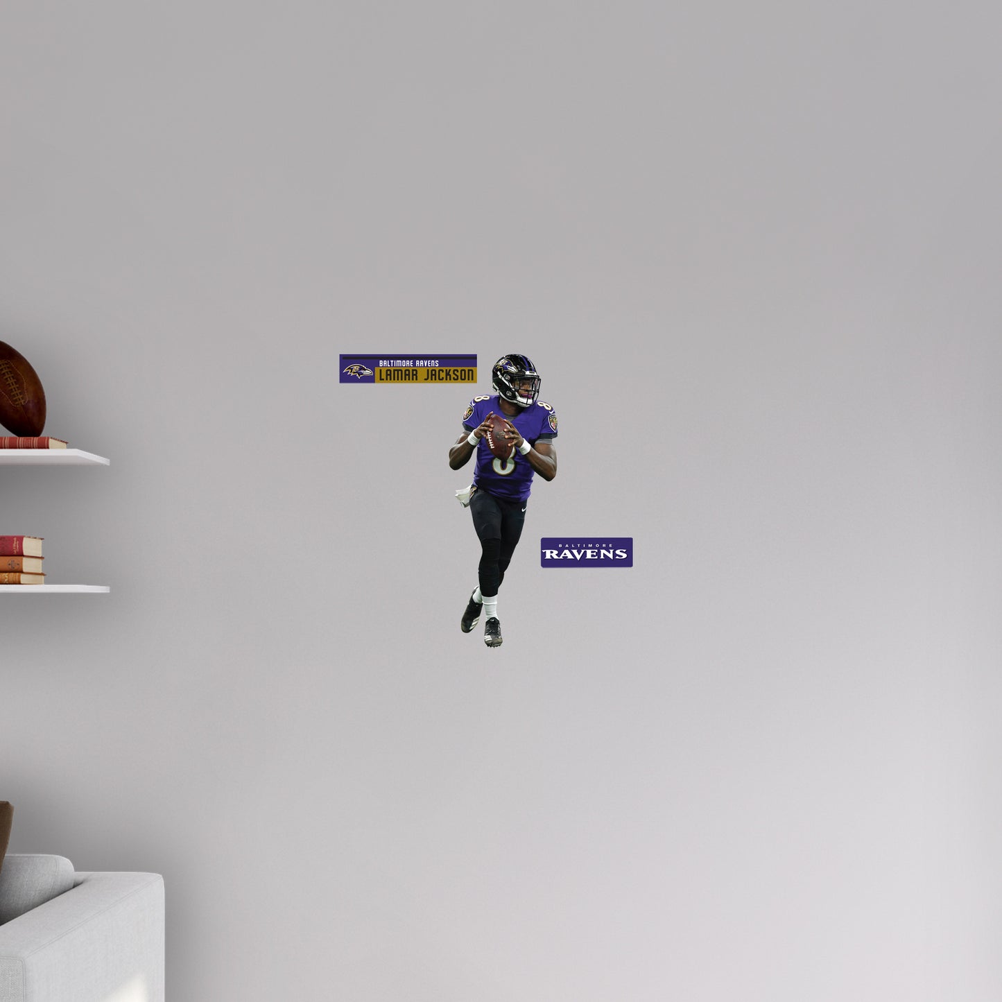 Baltimore Ravens: Lamar Jackson         - Officially Licensed NFL Removable Wall   Adhesive Decal