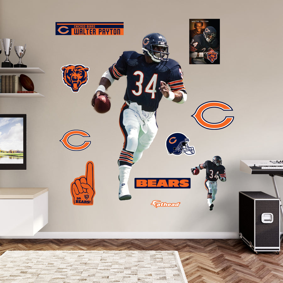 Walter Payton - RealBig Legend Collection - Official NFL - Chicago Bears - Reusable Vinyl Wall Decals