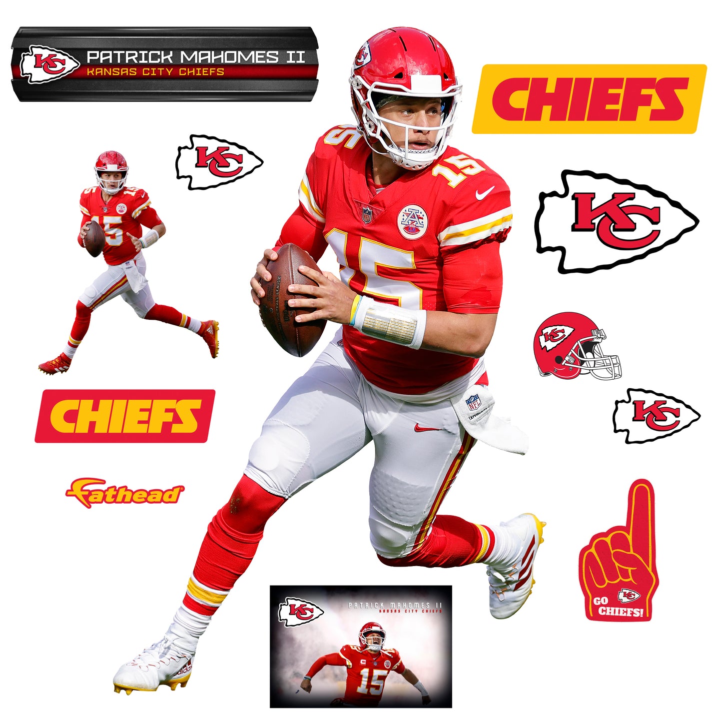 Patrick Mahomes II - RealBig Collection - Official NFL - Kansas City Chiefs - Reusable Vinyl Wall Decals #3