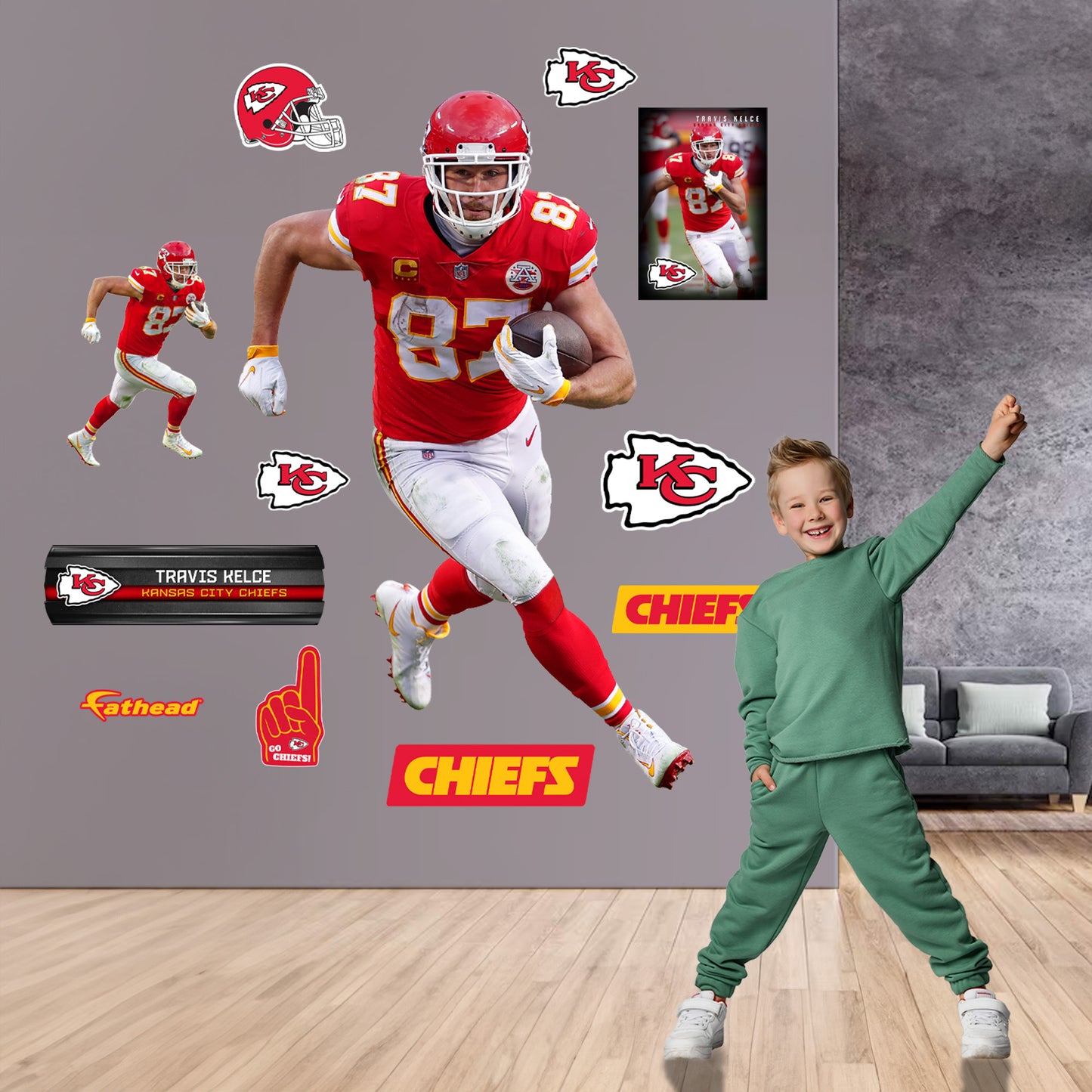 Travis Kelce - RealBig Collection - Official NFL - Kansas City Chiefs - Reusable Vinyl Wall Decals #4