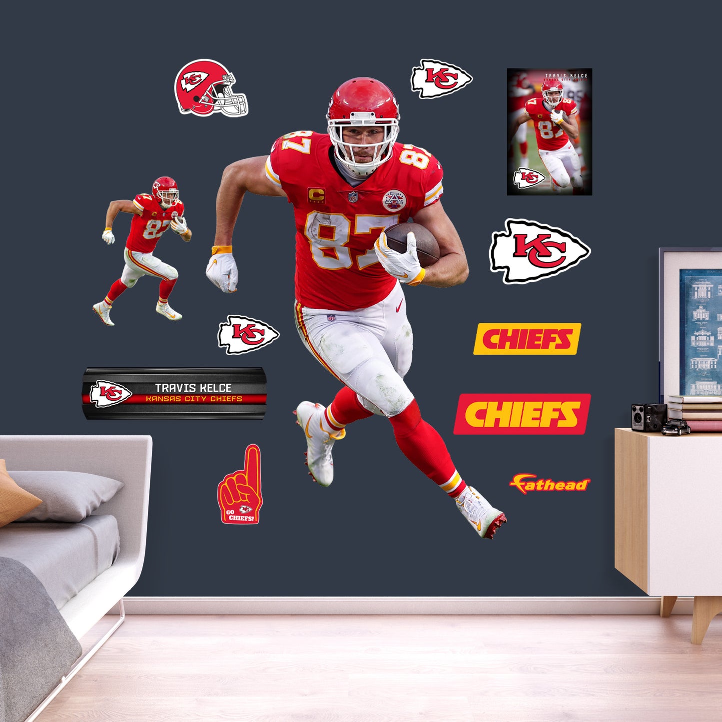 Travis Kelce - RealBig Collection - Official NFL - Kansas City Chiefs - Reusable Vinyl Wall Decals #4