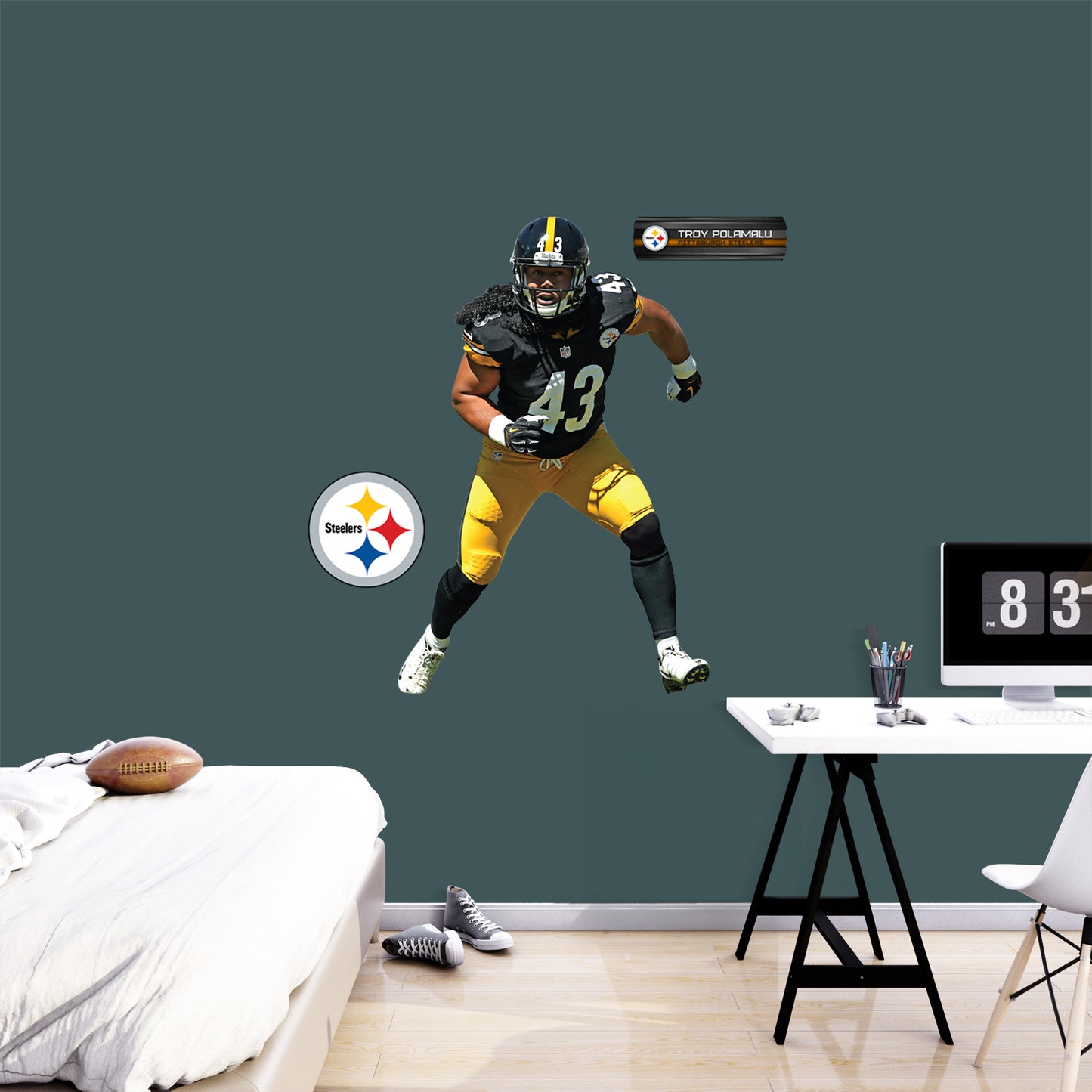 Troy Polamalu - RealBig Legend Collection - Official NFL - Pittsburgh Steelers - Reusable Vinyl Wall Decals